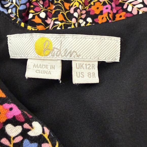 Boden Floral Smocked Waist Dress Long Sleeve Boho Work Weekend Wear | US 8 - Picture 3 of 10